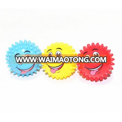 wholesale selling 2.5 inch PVC Massage emoji Ball Children Toy emoji Ball tweak sound haptic suit emoji ball