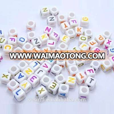 DIY Fashion Loose Cube Fashion Jewelry Acrylic Alphabet Letter Beads